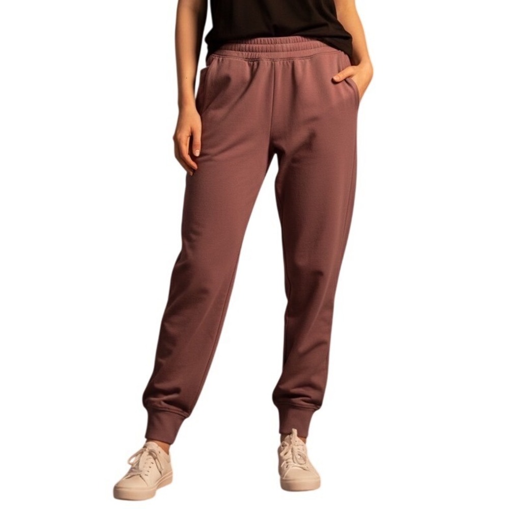 Fabletics Womens Mauve Purple High Waisted Jogger Pants Pockets L Yoga Gym Comfy